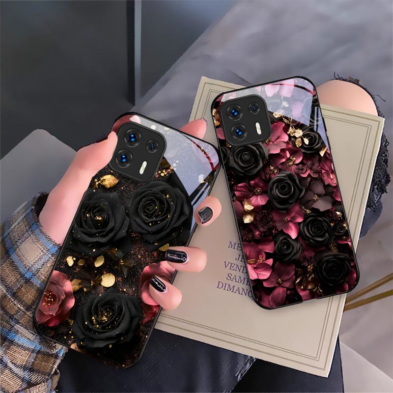 Vase Decor - Şarap kırmızısı çiçek yaprakları Motorola Moto
