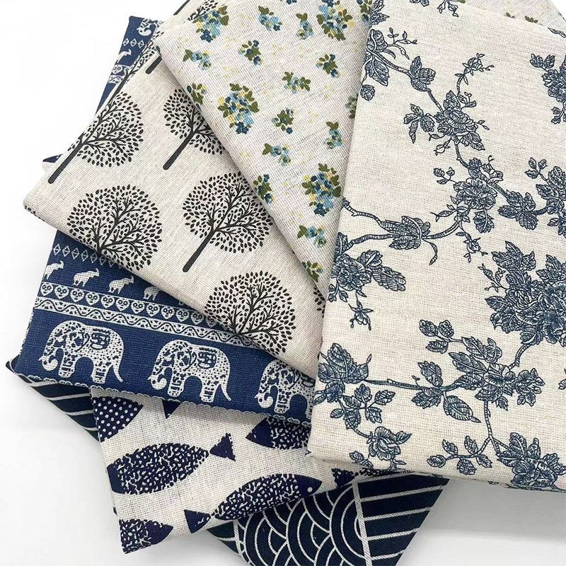 Curtain Curtain - Retro Boho Çiçek Desenli Pamuk Keten