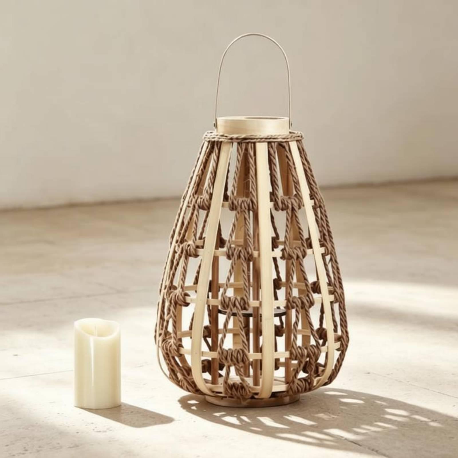 Doğal Ahşap Halat Fener Mumluk - Candle Holder Decor incelemesi ve fiyatı