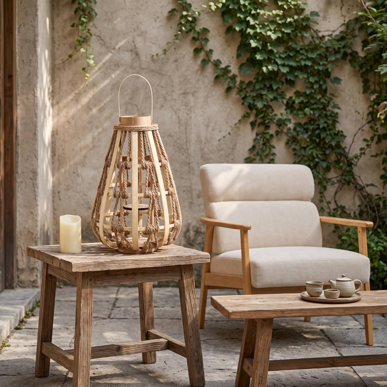 Doğal Ahşap Halat Fener Mumluk - Candle Holder Decor incelemesi ve fiyatı