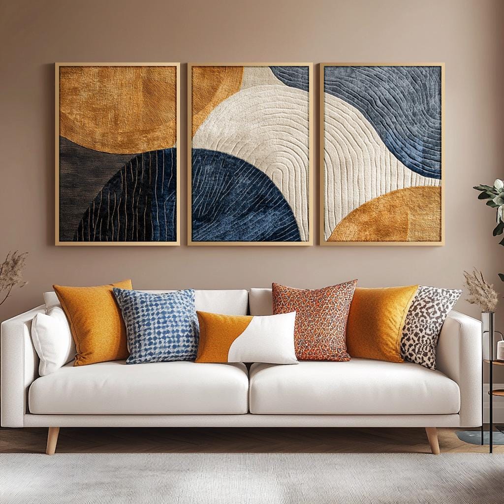 3 adet Çerçevesiz Tuval Boyama - Abstract Canvas Set incelemesi ve fiyatı