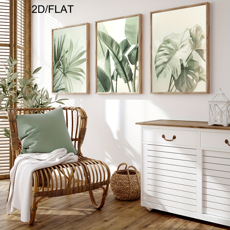 Çerçevesiz 2D Düz, 3'lü Tropik - Abstract Canvas Set incelemesi ve fiyatı