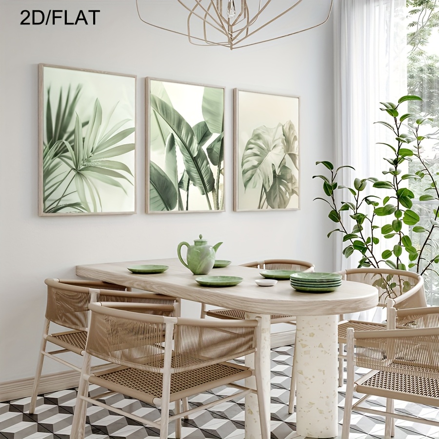 Çerçevesiz 2D Düz, 3'lü Tropik - Abstract Canvas Set incelemesi ve fiyatı
